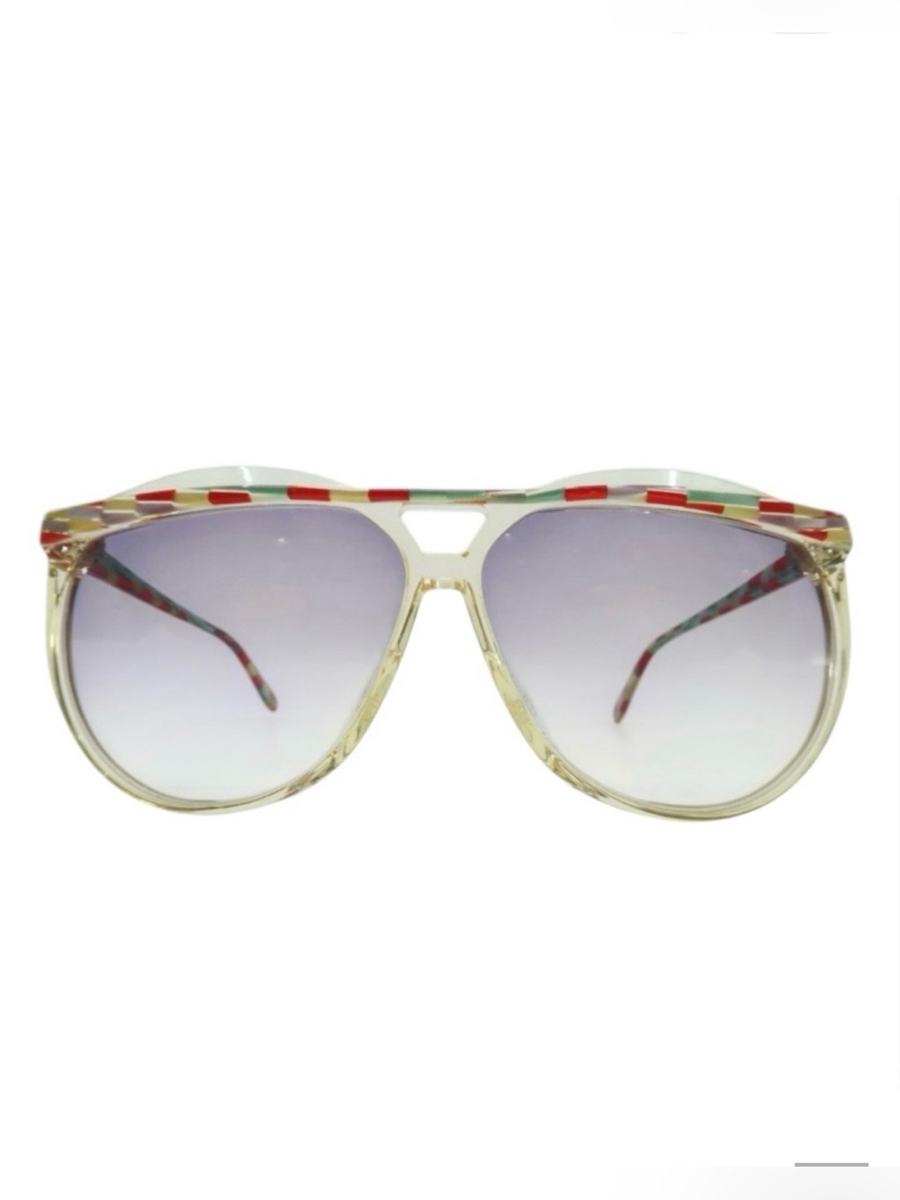 1980’s RODENSTOCK Clear Aviator Sunglasses w/ Red & Blue Brow,‎ Made in Germany